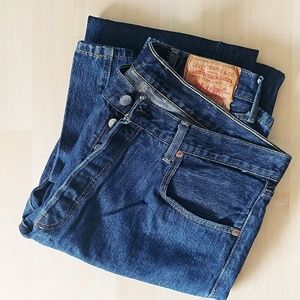 Men's Levi's 501 dark wash button fly 38 x 34